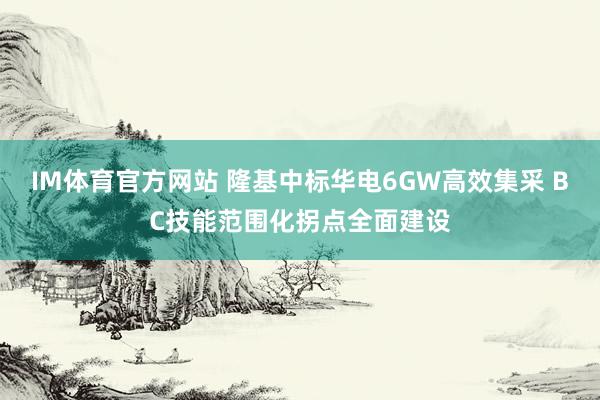 IM体育官方网站 隆基中标华电6GW高效集采 BC技能范围化拐点全面建设