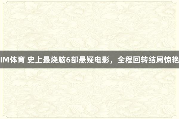 IM体育 史上最烧脑6部悬疑电影，全程回转结局惊艳