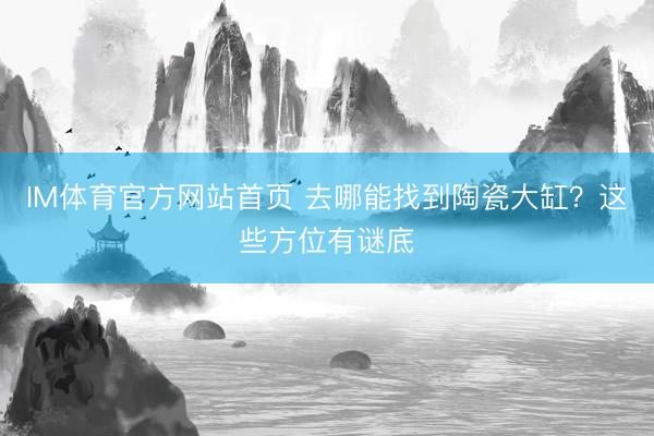 IM体育官方网站首页 去哪能找到陶瓷大缸？这些方位有谜底