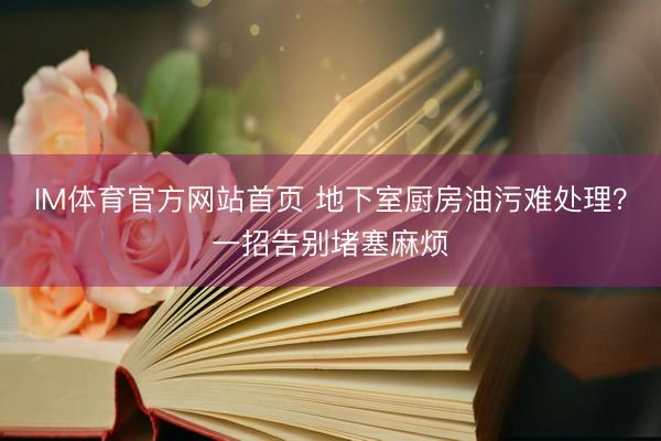 IM体育官方网站首页 地下室厨房油污难处理？一招告别堵塞麻烦