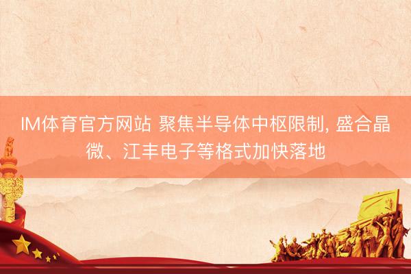 IM体育官方网站 聚焦半导体中枢限制， 盛合晶微、江丰电子等格式加快落地