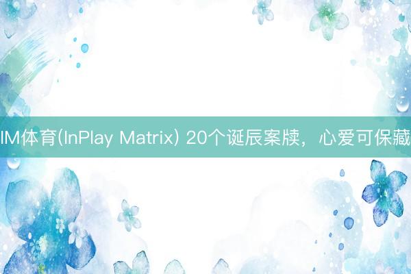 IM体育(InPlay Matrix) 20个诞辰案牍，心爱可保藏