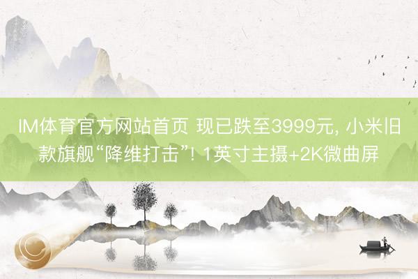 IM体育官方网站首页 现已跌至3999元， 小米旧款旗舰“降维打击”! 1英寸主摄+2K微曲屏