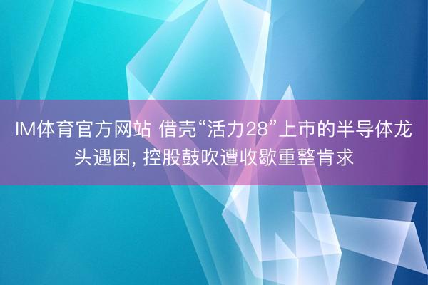 IM体育官方网站 借壳“活力28”上市的半导体龙头遇困， 控股鼓吹遭收歇重整肯求